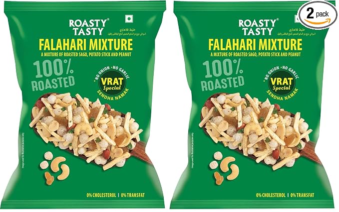 Roasty Tasty Falahari Mix Roasted Namkeen Snack 200G|Oil-Free Farari Chiwda| No Onion, No Garlic Farali Namkeen| Healthy Vrat Upwas Fast Namkeen| No Cholesterol No Transfat Healthy Snack For Fasting