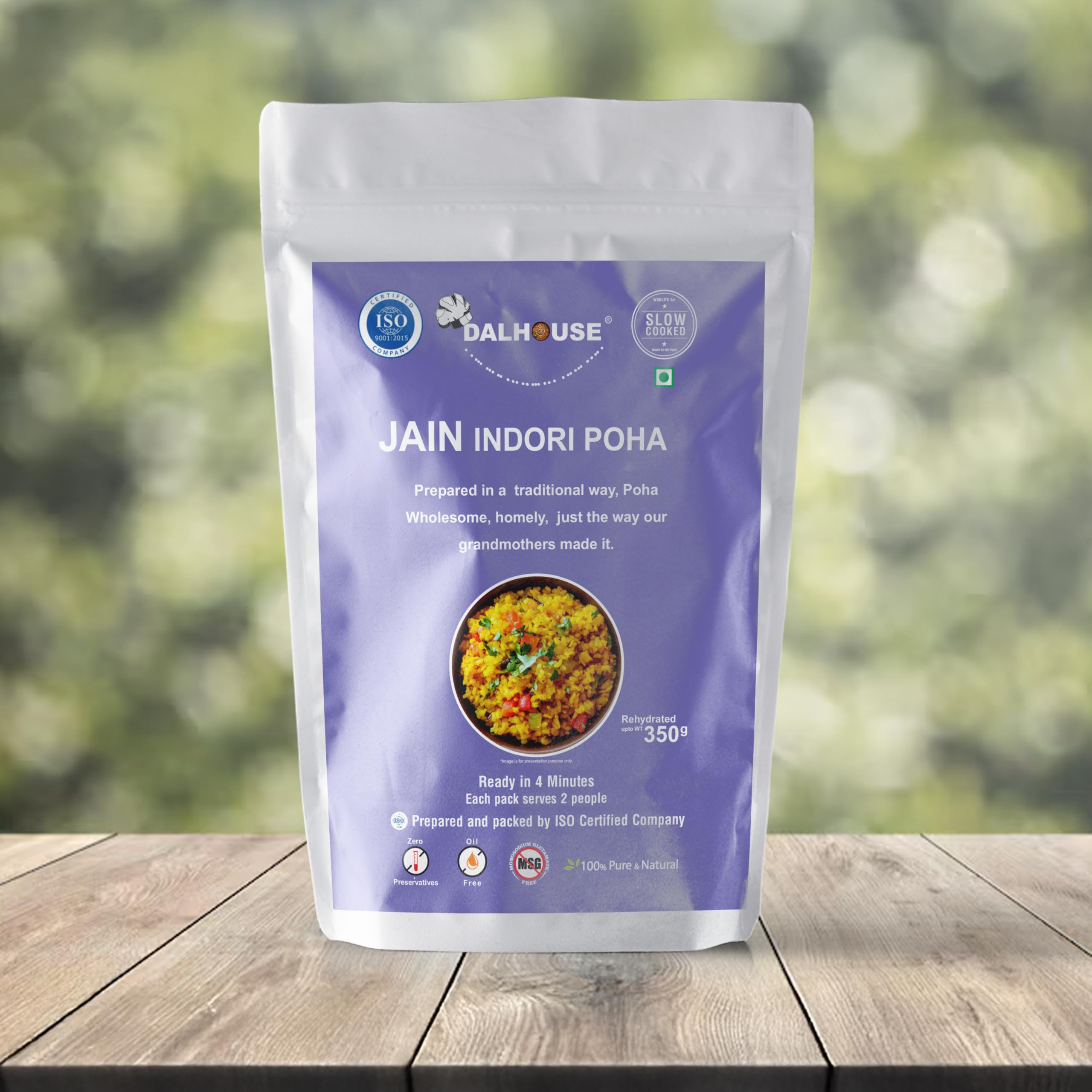 DALHOUSE Jain Indori Poha — Ready to Eat | Just Heat and Eat | No Garlic, No Onion | Healthy Breakfast | High in Fiber