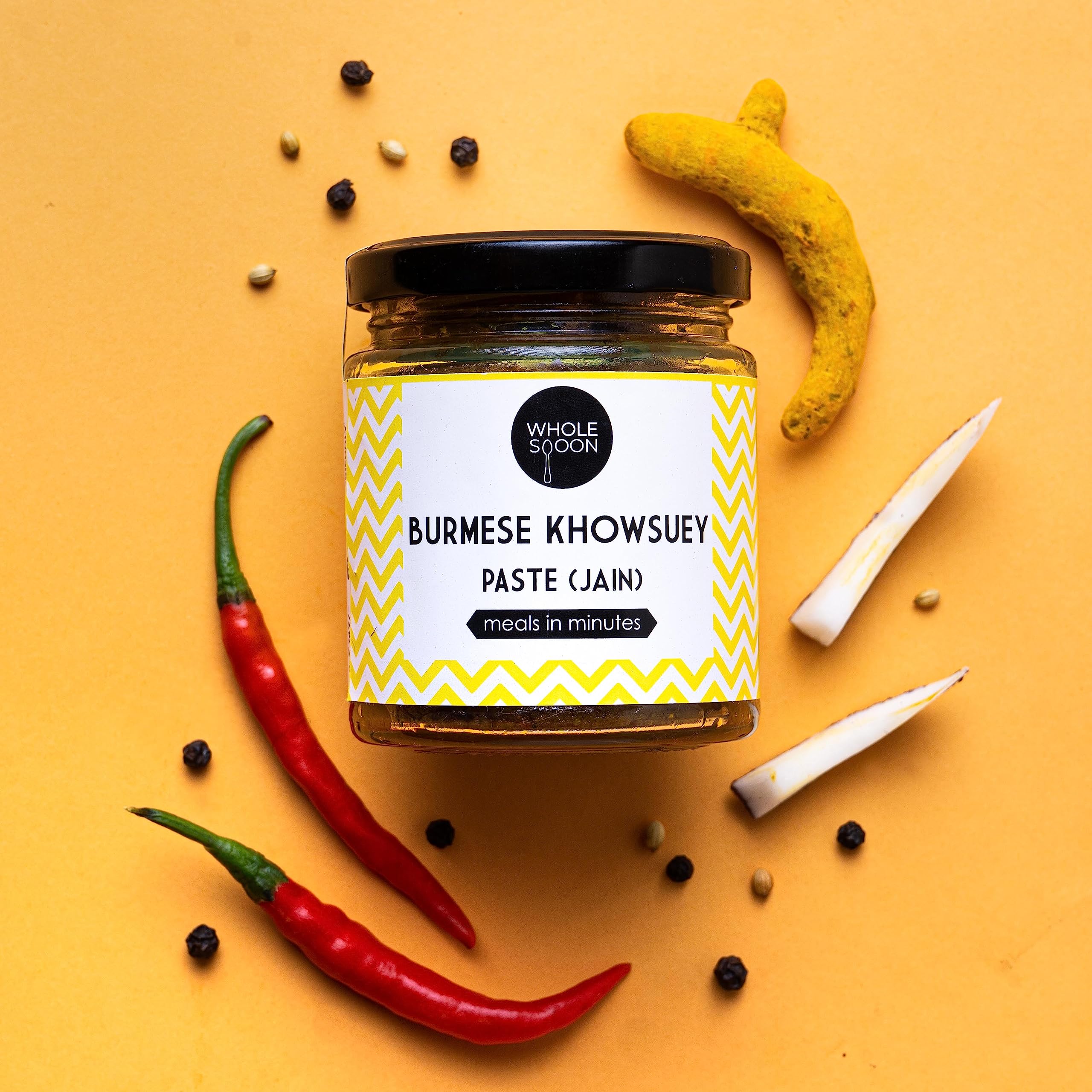 Wholespoon Jain Khowsuey Paste (180gm) | All natural, Preservatives Free, Plant based | Make Restaurant Style Jain Khow Suey in 10 mins