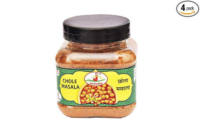 Jai Jinendra Chole Masala Chana Masala jar 100gm pack of 4 Ready To Eat | Just Heat And Eat | Pure Veg Indian Food | No Added Preservative & Colours Meal Ready In 5 Minutes Microwave-Able Serves