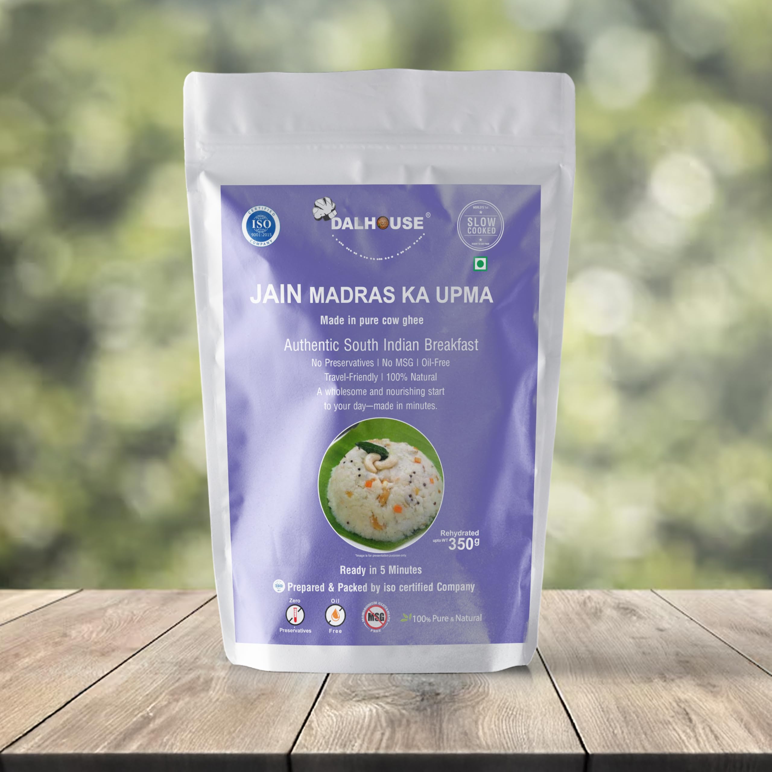 DALHOUSE Jain Madras ka Upma — Ready to Eat | Just Heat and Eat Indian Breakfast | No Onion & Garlic | No Preservatives | Pure Veg | Just Add Water & Cook
