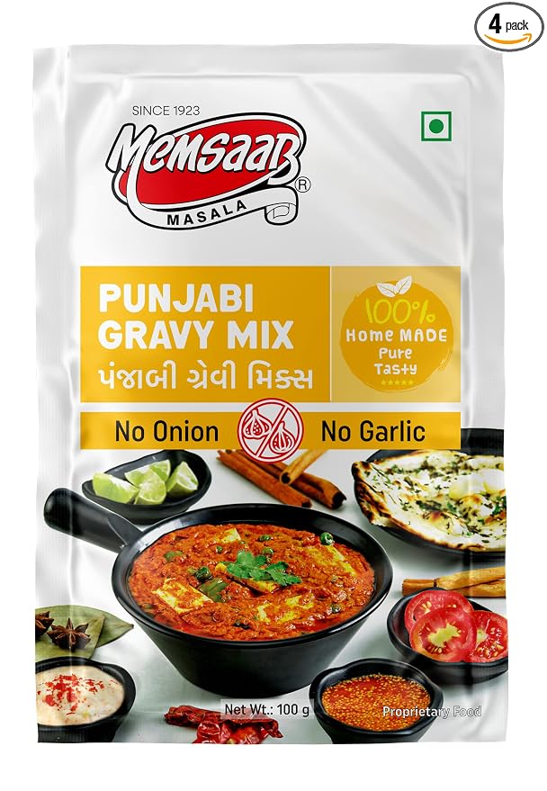 Memsaab No Onion No Garlic Punjabi Gravy Mix 100 g | Combo of 4