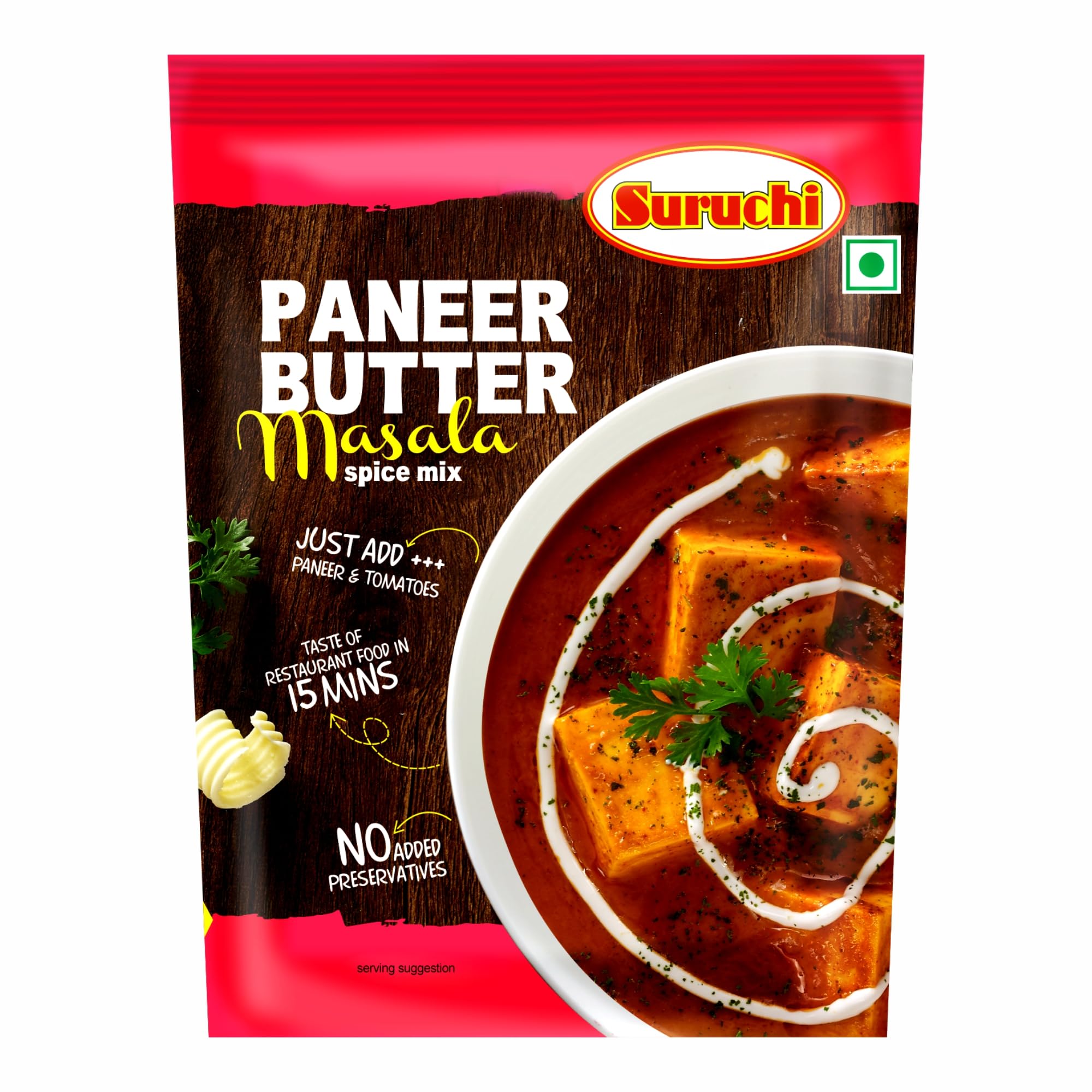 Suruchi Paneer Butter Masala 50g, Ready to Cook Spice Mix, Natural Ingredients, No Onion No Garlic Paneer Masala Premix, Aromatic Spice Blend (Pack of 1)