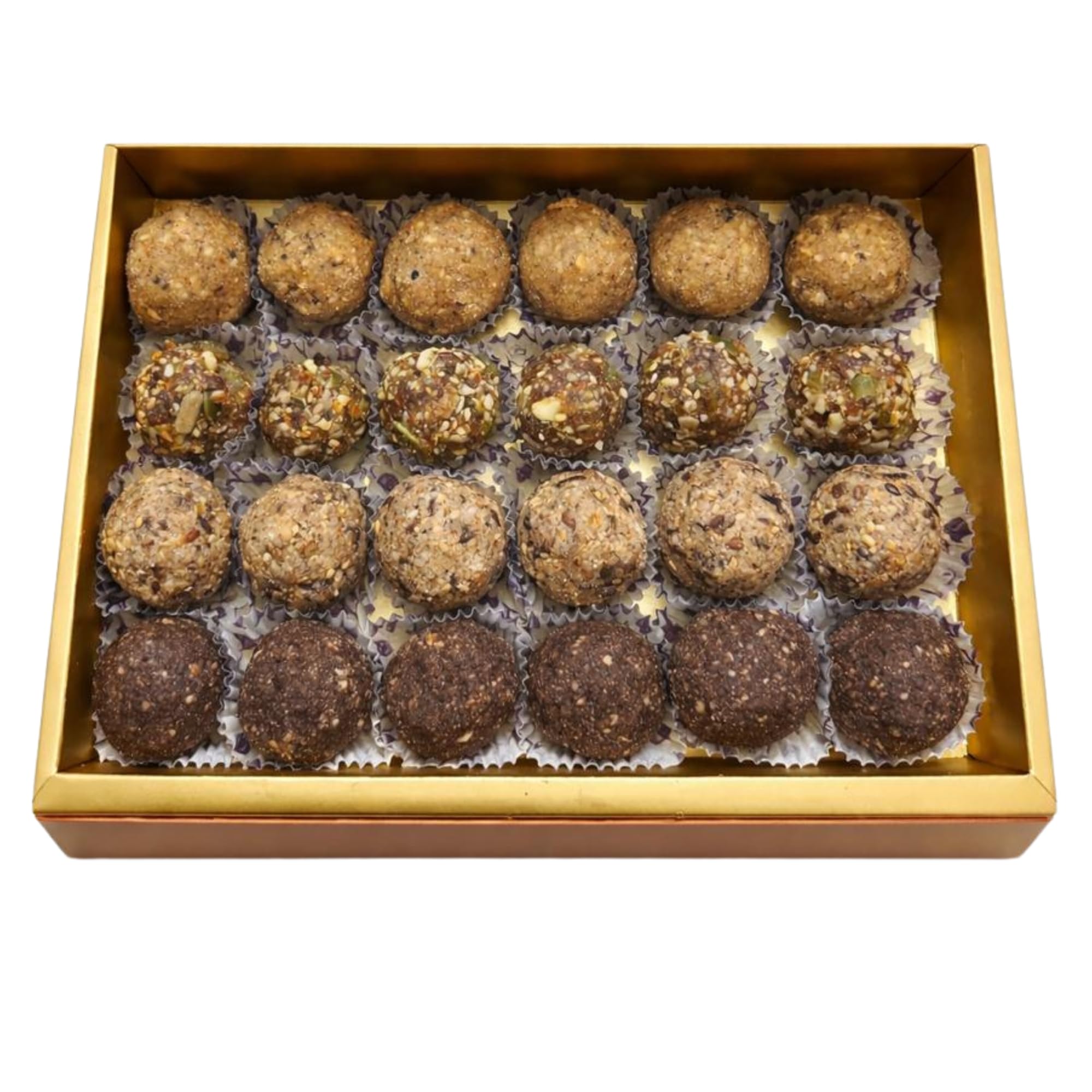 Rasoi Tales Mix Laddoo Box 500g | Multigrain Wheat, Ragi, Oats & Dry Fruit Laddoos | Healthy Homemade Sweets | Traditional Energy Bites Combo | Sampler Gift Box