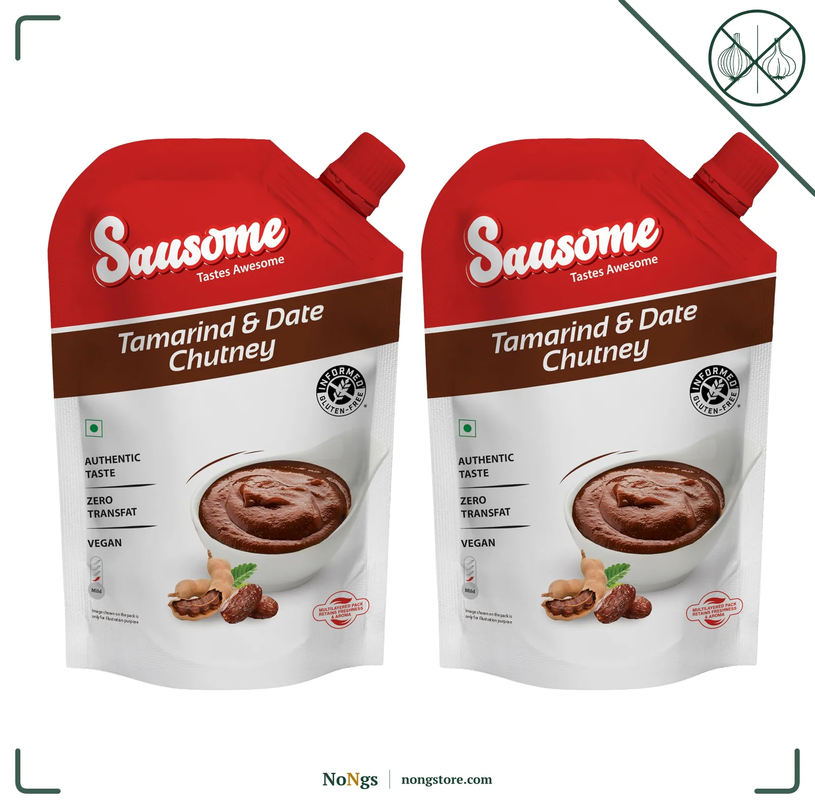Sausome | Vegan, Gluten-Free, No Added Color | Perfect for Stir-Fries, Dips, Marinades & Cooking | FBA (pack of 2, Tamarind & Date Chutney)