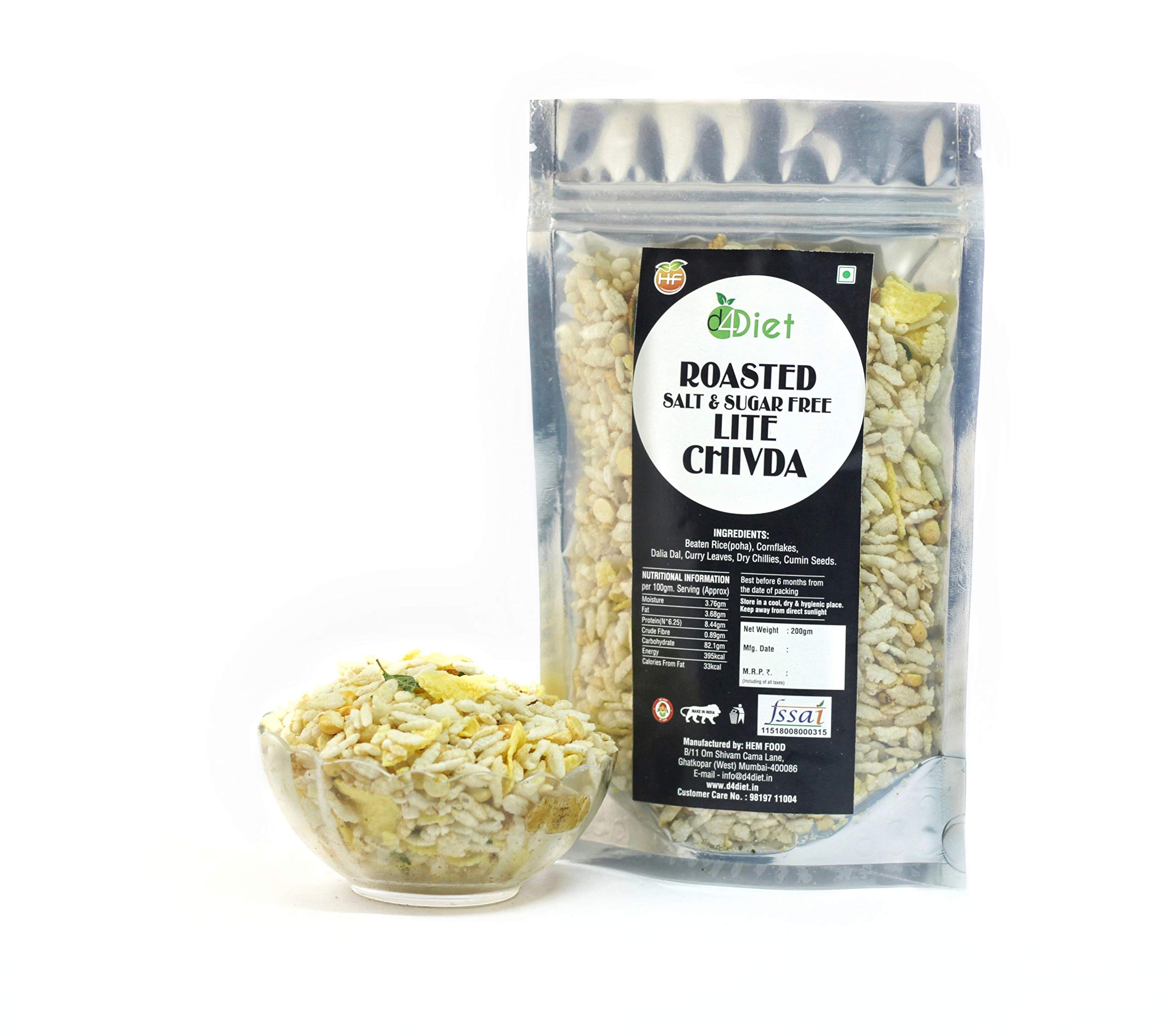 D4DIET- ROASTED SALT & SUGAR FREE LITE CHIVDA-NAMKEEN/ROASTED SNACKS/HEALTHY SNACKS