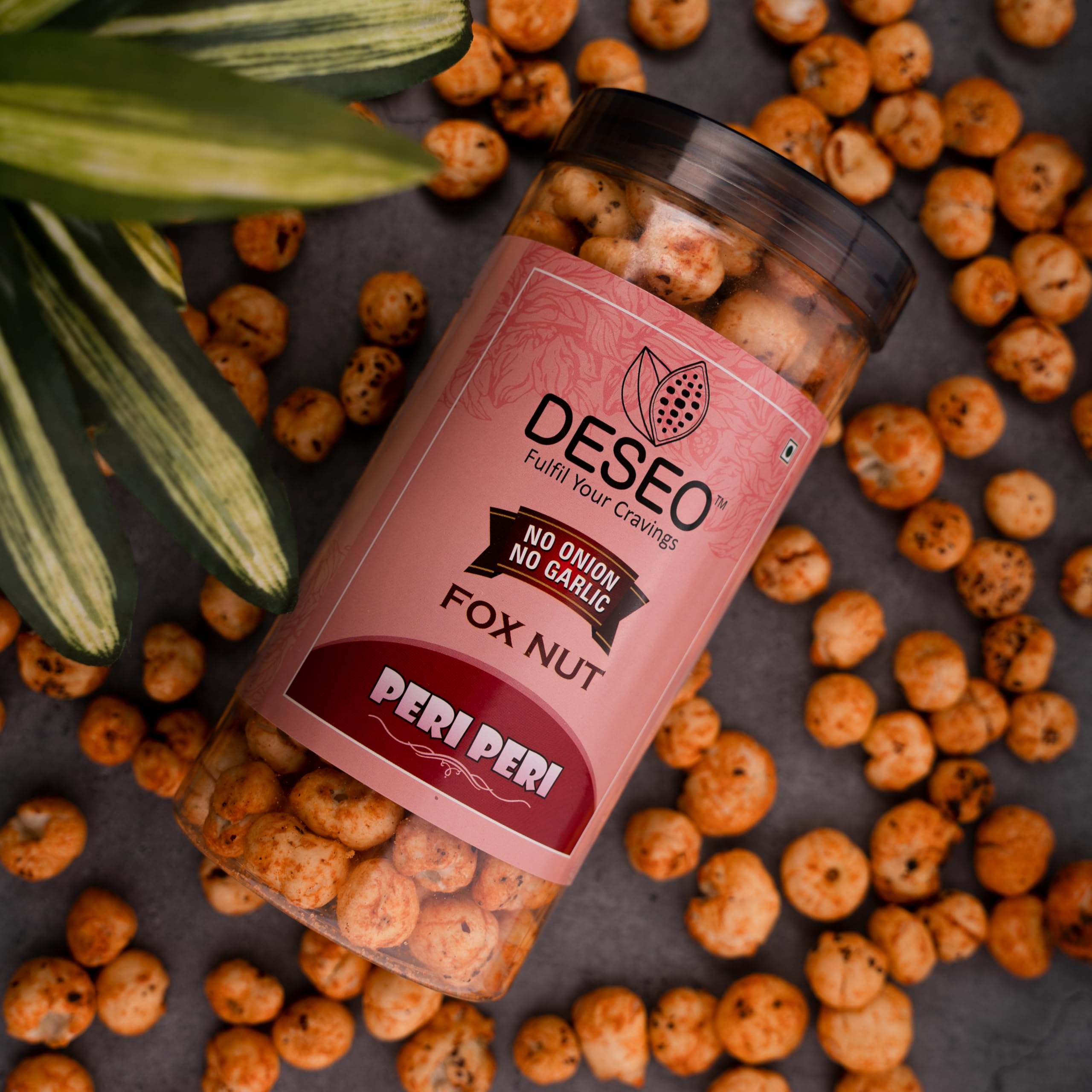 Deseo Peri Peri Fox Nut, No Onion No Garlic, Jain Makhana Snacks