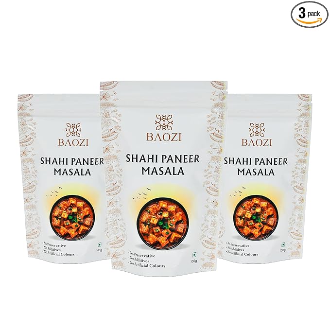 BAOZI Shahi Paneer Masala - No Onion, No Garlic | Royal Indian Spice Blend for Paneer Dishes | Rich, Creamy & Aromatic Flavor | Perfect for Shahi Paneer, Curries & Gravies | Pack of 3 (100g x 3)