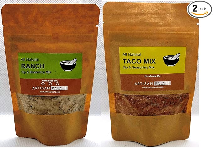 Artisan Palate - All Natural Ranch & Taco Mix Combo Pack of 55 Grams Each