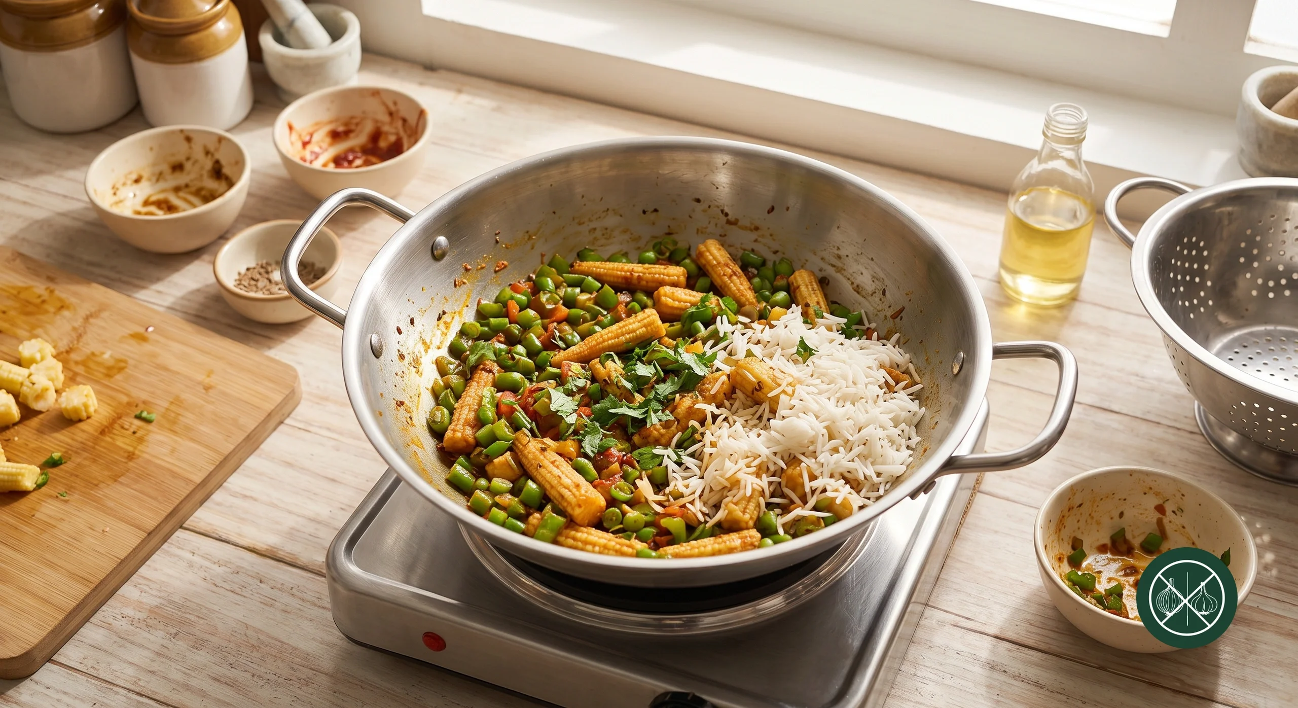 Baby Corn Fried Rice — step 4