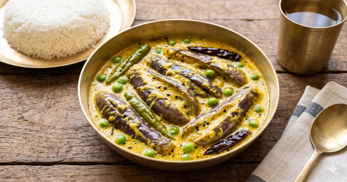 Begun Basanti (Brinjal in Mustard Yogurt Gravy)