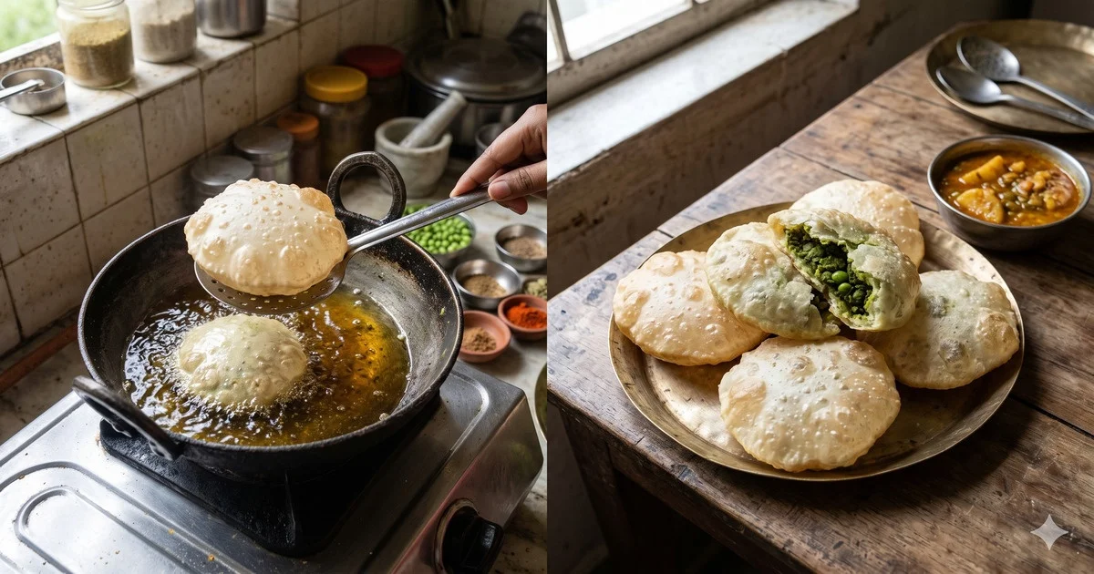 Koraishutir Kochuri (Bengali Green Peas Kachori)
