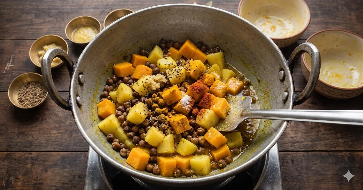 Kumror Chokka (Pumpkin and Black Chickpea Curry) — image 4