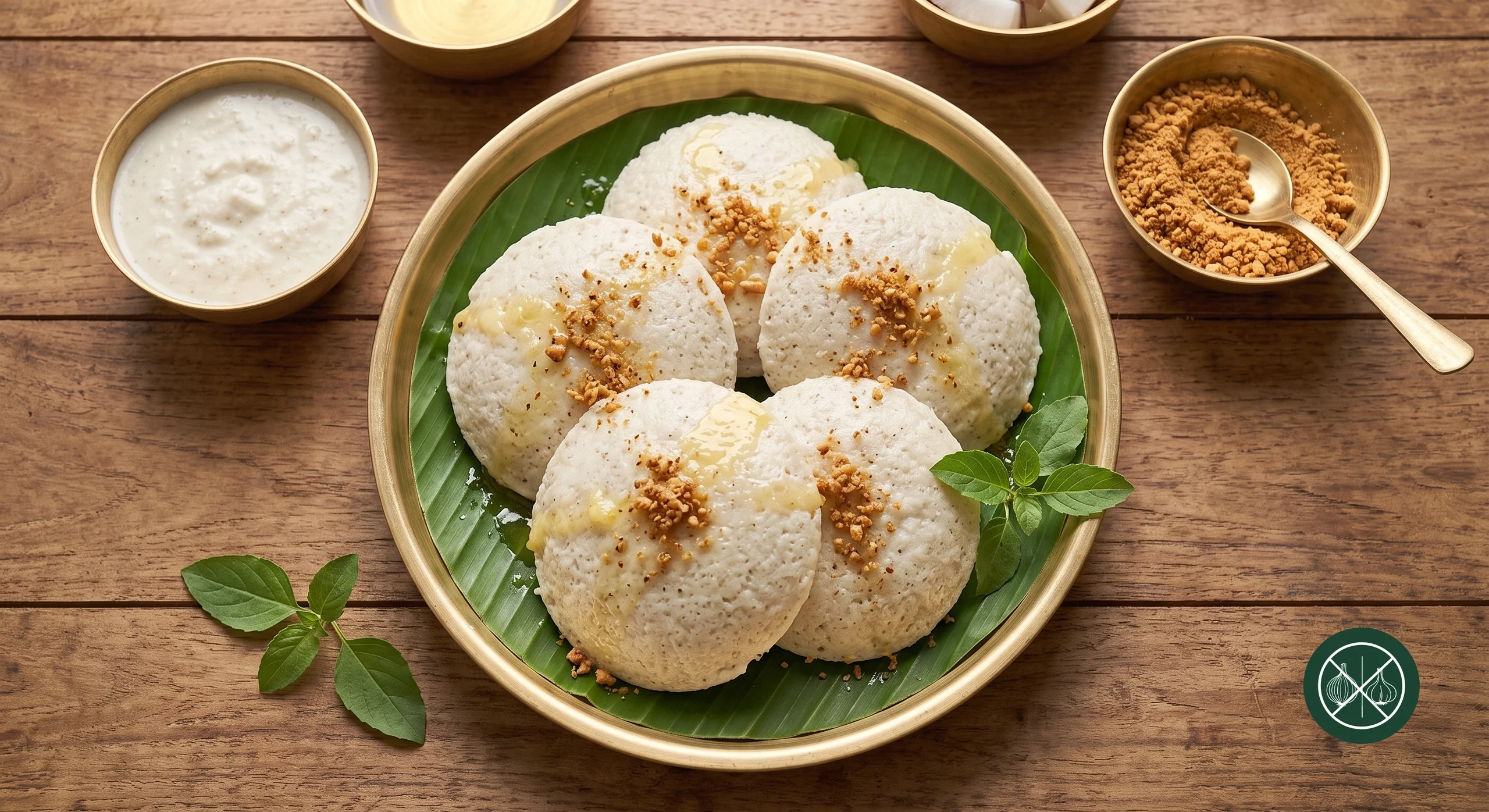 Tatte Idli with Coconut Chutney and Podi — image 2